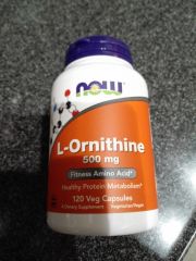 L-オルニチン 500mg 120粒 NOW Foods写真1