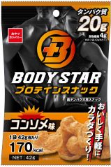 おやつカンパニー BODY STAR プロテインスナック コンソメ味 42g写真1